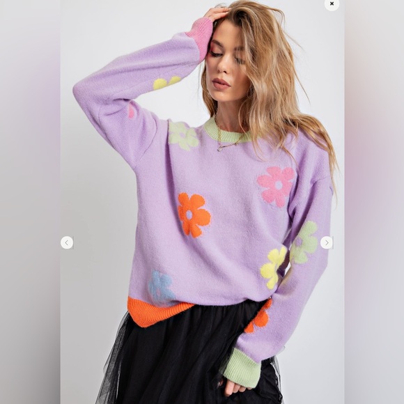 #097 Last 2 Easel Daisy Sweater - Picture 2 of 5